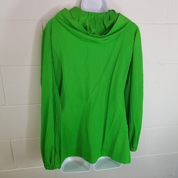 Vtg 60s Lord & Taylor kelly green hooded lightweight jacket - Picture 5 of 11